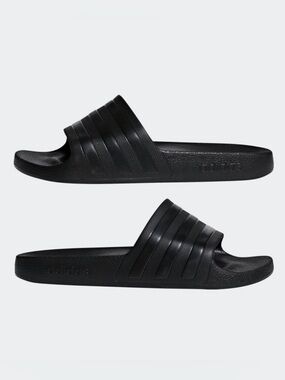 Adidas Adilette Aqua Core Black Slide Sandals Size Men 13 Women 14 New with Box
